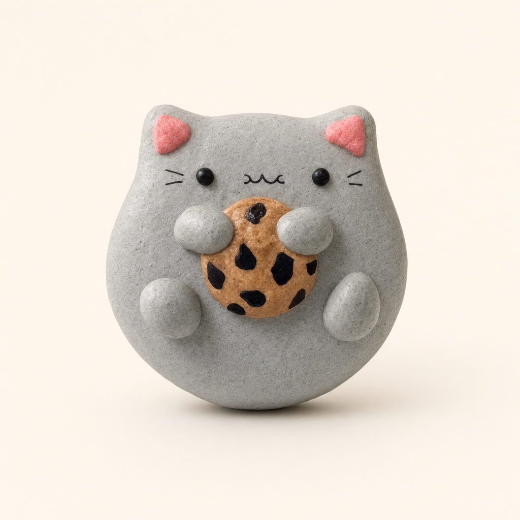 Cookie Kitty Macaron Sculpture Topper