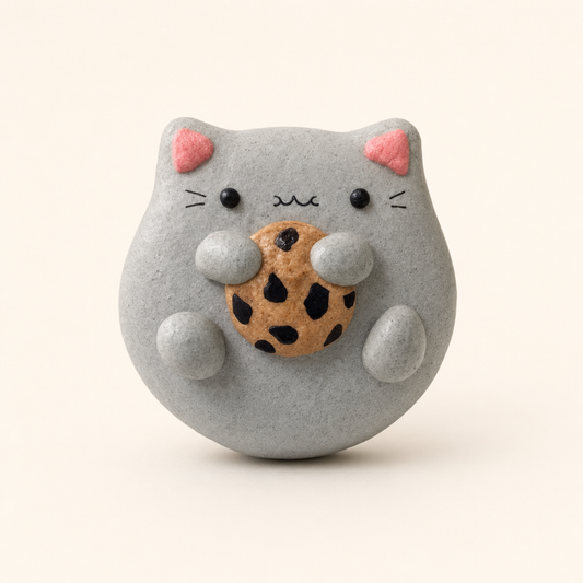 Cookie Kitty Macaron Sculpture Topper